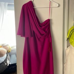 Beautiful pink one shoulder cocktail dress